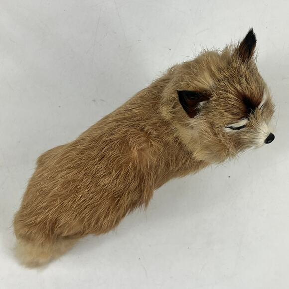 Realistic Fox Fur Covered Animal Figurine Woodland Decor Standing Fox Figure - Picture 5 of 14